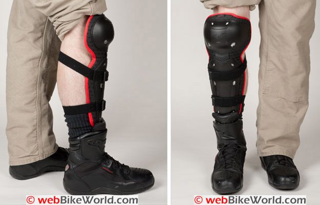 骑手上的Alpinestars反射式膝盖护具