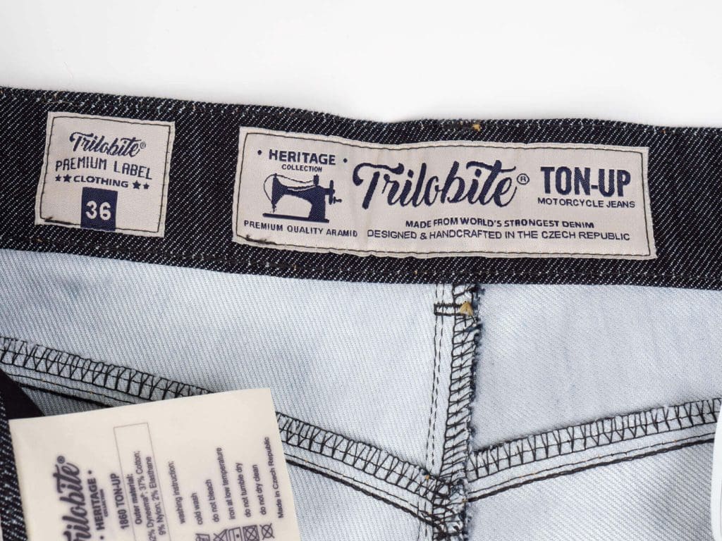 Trilobite 1860 Ton-Up牛仔裤内裤腰特写