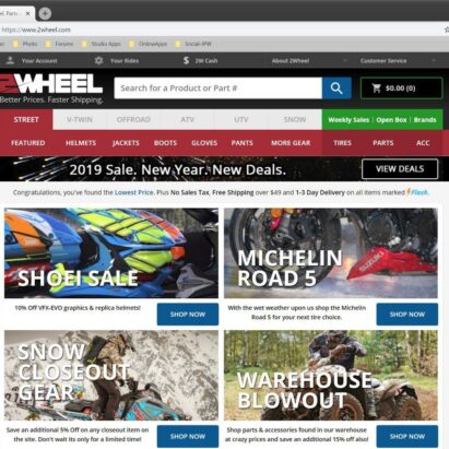 2Wheel.com电商网站摩托车，头盔，utv/atv，和雪地摩托