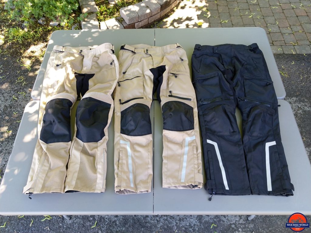 Cappra排气纺织裤子和幻影纺织冒险裤子在2XL和3XL
