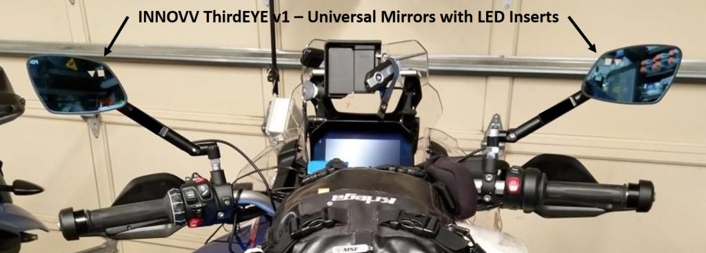 INNOVV ThirdEYE左右镜子安装在摩托车上