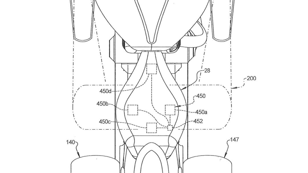 印度摩托车公司的新雷达系统蓝图，展示了内置在座椅上的触觉反馈。