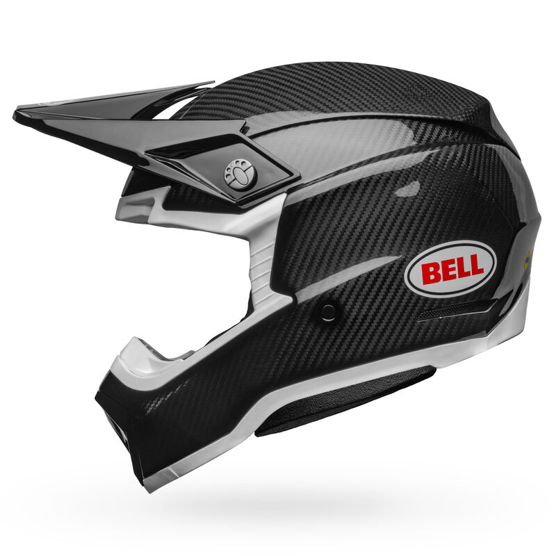 侧视图的贝尔摩托10全脸头盔，在新的光泽碳完成