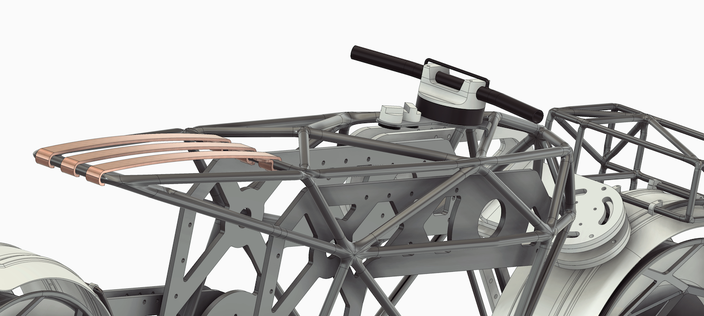 缓步类动物的骨骼视图——空间从德国设计工作室Hookie摩托车概念