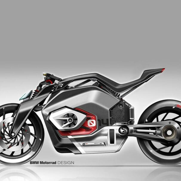 一个视图的新设计专利从宝马Motorrad电动摩托车