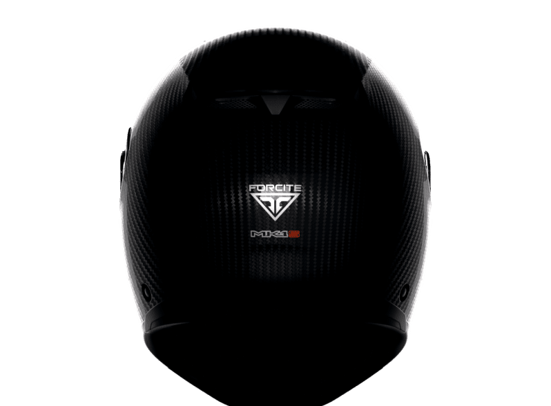 新的Forcite MK1智能摩托车头盔的视图