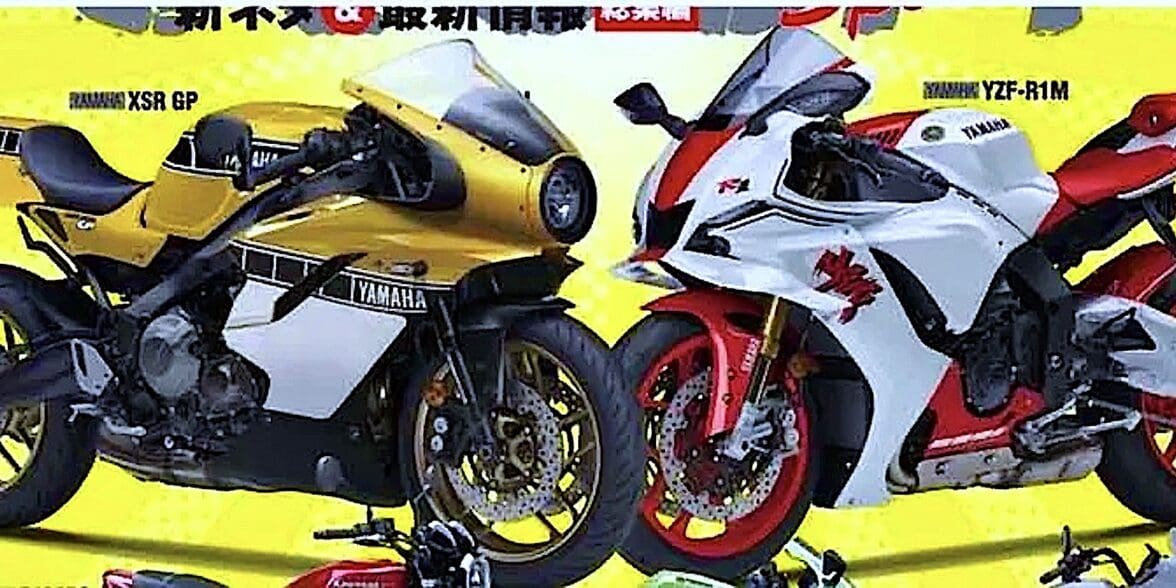 年轻杂志的封面视图，显示即将到来的传闻XSR 900和MotoGP R1M的潜力会看起来像。媒体来源:Top Speed。