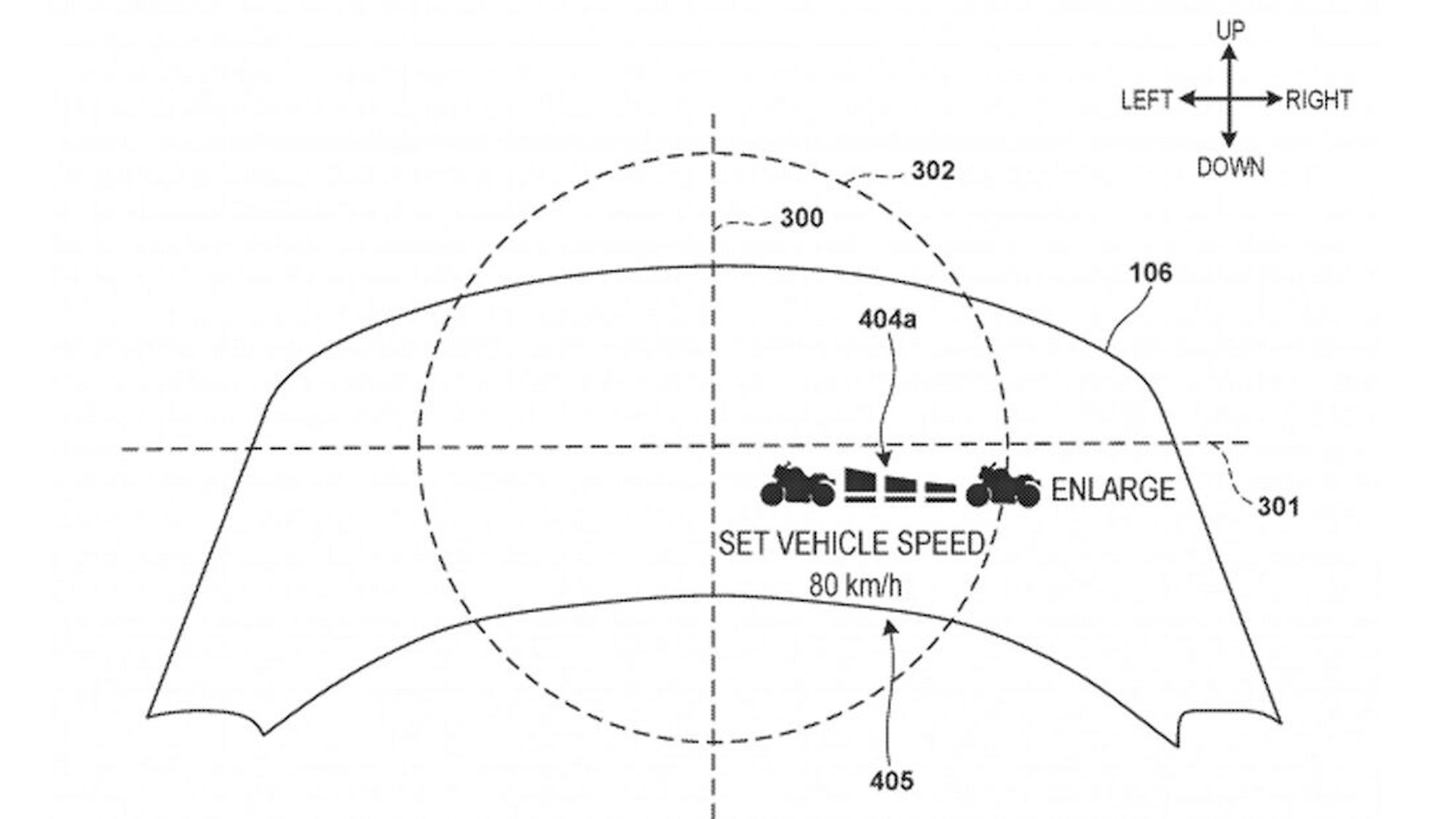本田的雷达自适应巡航控制专利，目前用于2023年的金翼。媒体来源:MotorradOnline。