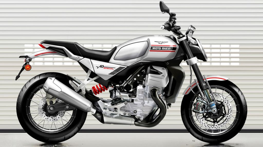 奥伯龙Bezzi Moto Guzzi数字设计,展示neo-retro V100 Mandello,或“V10特别。的媒体来自RideApart。