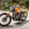 经典的哈雷戴维森Sportster摩托车从1960年代被路边的公园在悉尼,澳大利亚