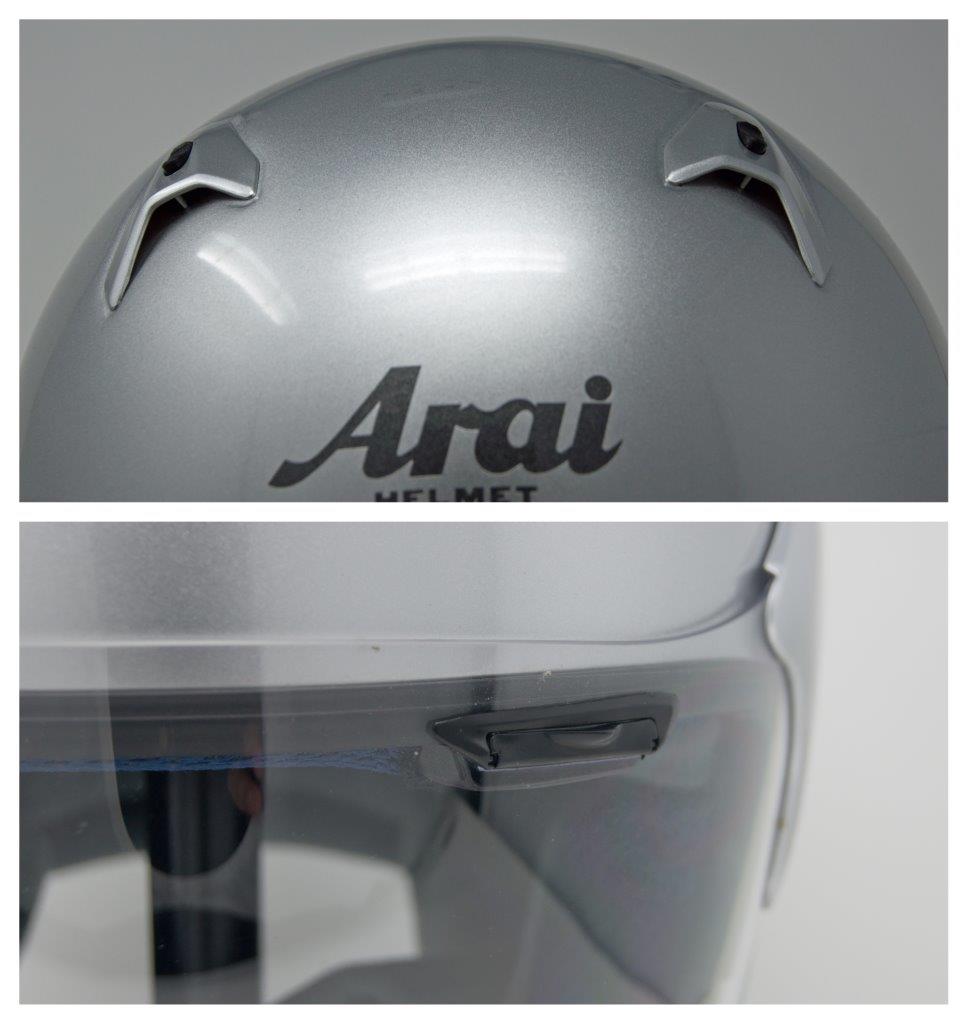新井XC头盔的顶部安装和眉毛通风口