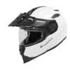 黑色和白色Touratech Aventuro旅行者头盔。